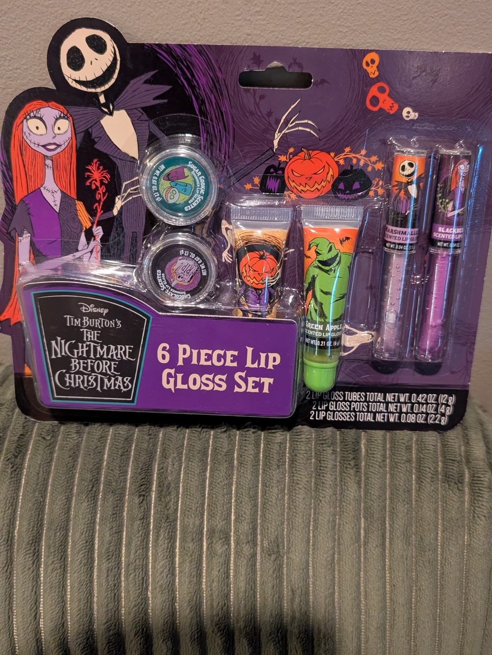 Disney The Nightmare Before Christmas Purple & Green 6-Piece Lip Gloss Set